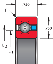 KF series, type X - four point contact, bearing profile